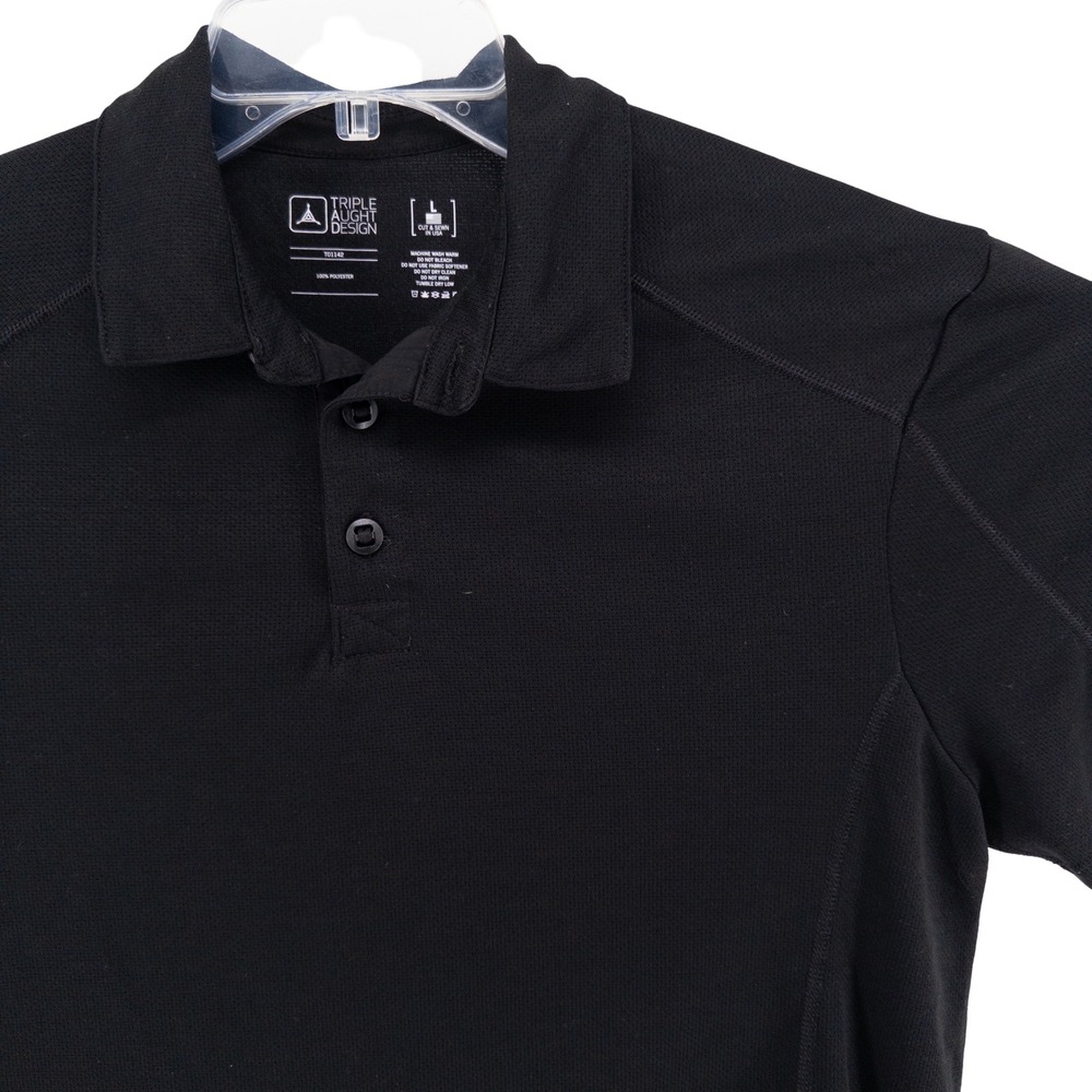 Triple Aught Design Mens Large Atlas Polo Black Mesh Performance Tactical TAD